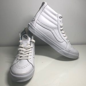 Vans All Leather High Tops White - 7.5